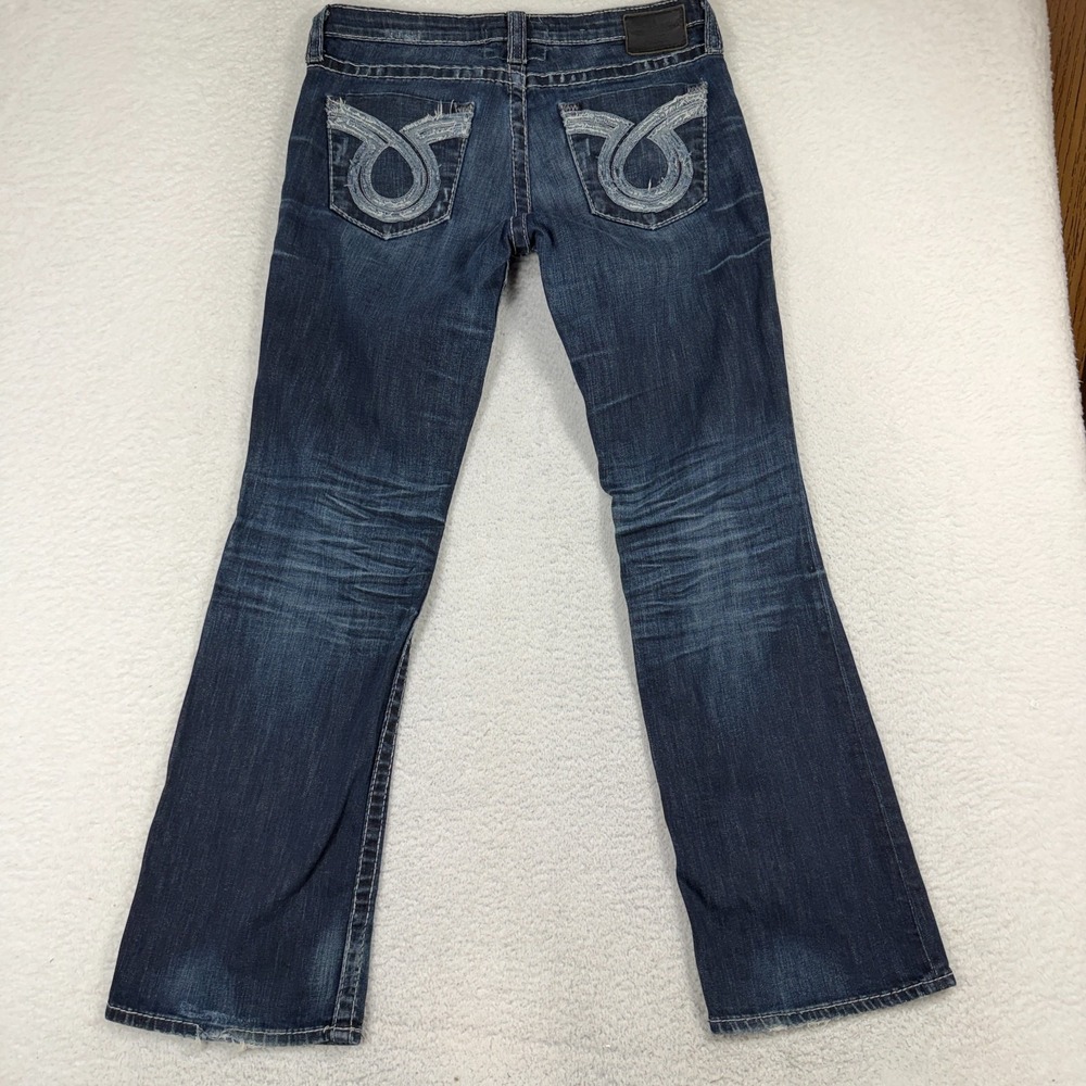 Big Star Liv Boot Jeans Womens 30R (33x31) Dark Wash Bootcut Denim Thick Stitch - Picture 2 of 11